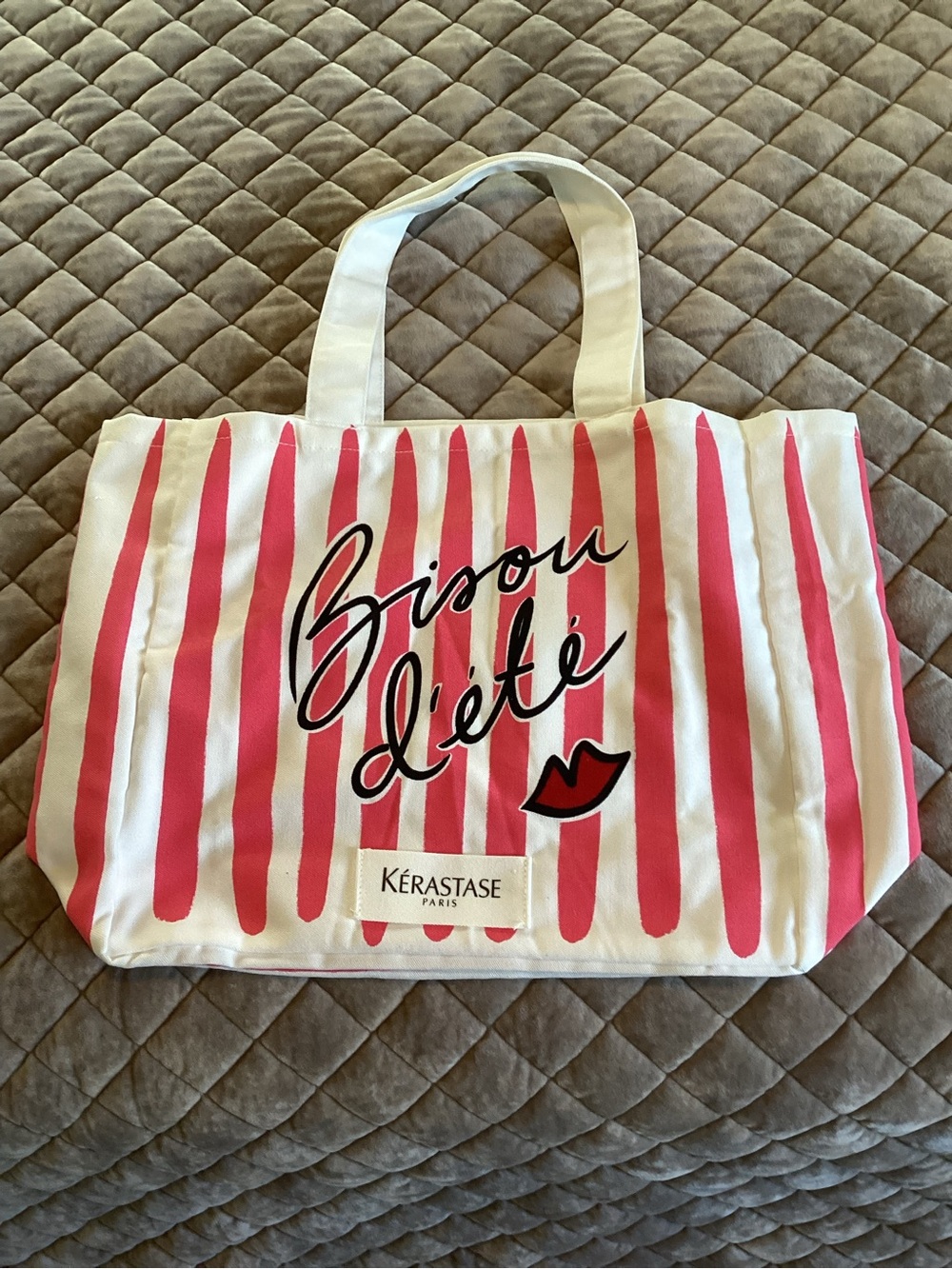 Pink & White Striped Beach Tote - Bisou d'été